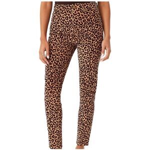 Ann Taylor Animal Print, High Rise Skinny Corduroy Pant, 0 Petite, Tan/Black
